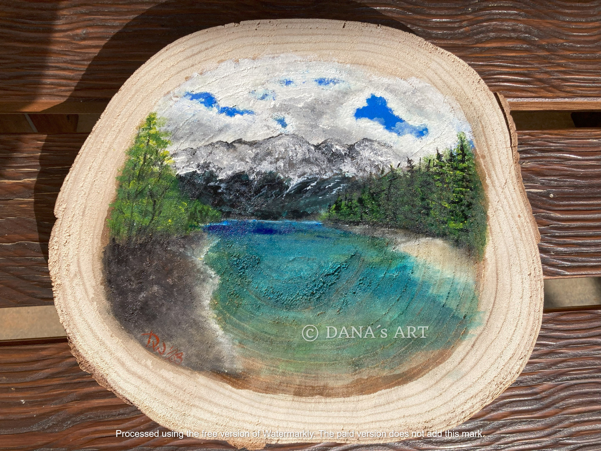Eibsee - Aquarell/ Acryl auf Holz