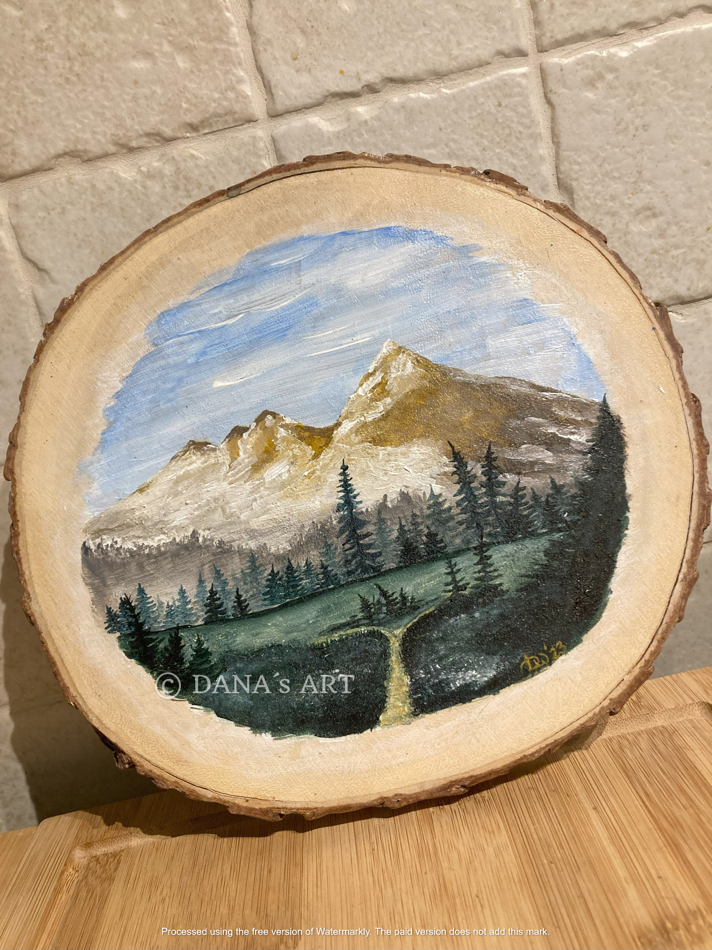 Landschaft - Acryl auf Holz