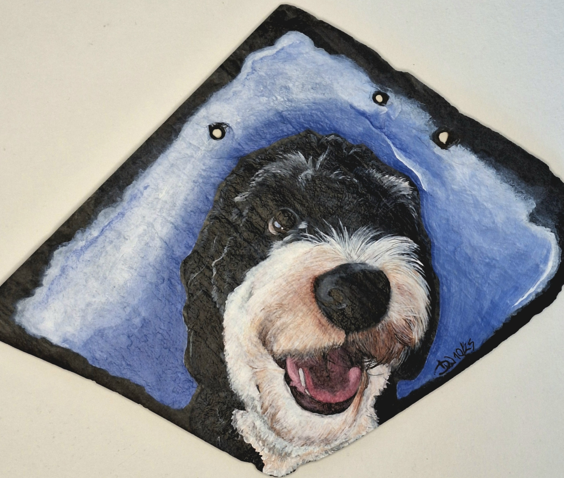 Lotta - Außenacryl auf Schiefertafel